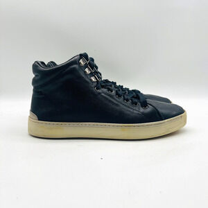 Rag N Bone Shoes Womens 8 Black Kent Hightop Sneakers Leather Lace Up Trainers